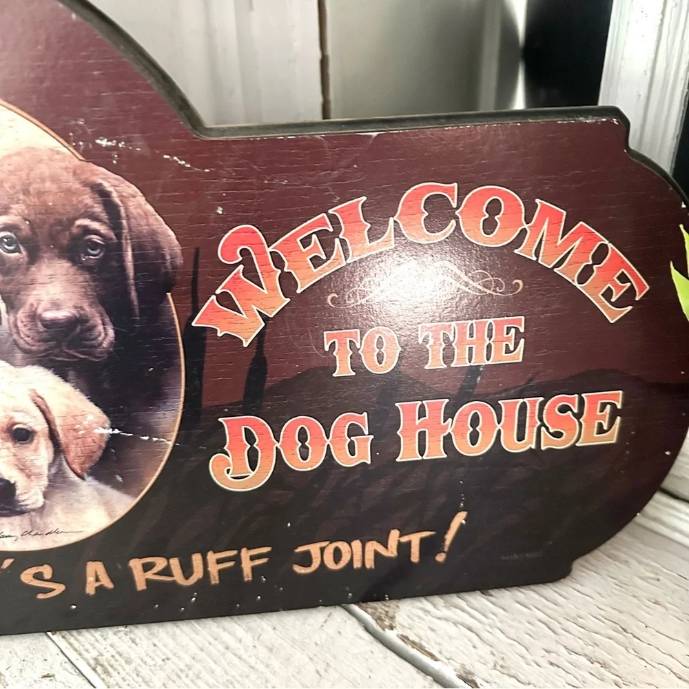 Welcome to the Dog House, It’s a Ruff Joint Wall Plaque Sign Wall Art 11x16”